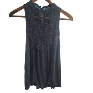 Miss Chevous Black Lace Sleeveless Top Size Xlarge